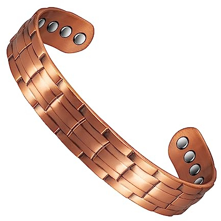 Magnetfeldtherapie-Arthritis-Armband aus reinem Kupfer für Männer, lindert wirksam Arthritis und Karpaltunnelschmerzen. Die Magnetfeldtherapie hat einen leichten Einfluss auf die Lymphdrainage (E)