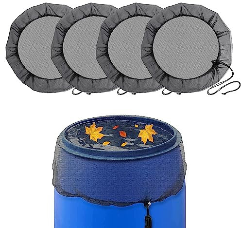 Regentonnennetz Mit Gummizug Regentonnen Netz: 4 Stück 95cm Netz Für Regentonne Rund, Hochwertige Regentonne Abdeckung, Verstellbares Regentonne Abdeckung Für Regentonne Schutz Vor Mosquitos Laub