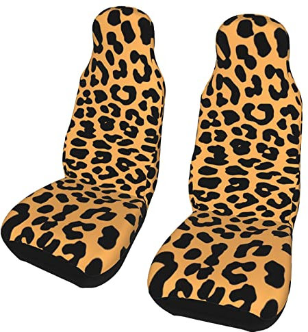 Leopard Autositzbezüge, Vordersitze, Automattenbezüge, 2er-Set, Autozubehör, Innenschutz für Damen, universell passend für die meisten Autos, SUV, Limousinen, LKWs