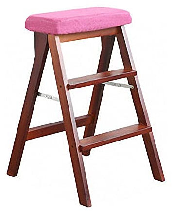 KAZUP Indoor-Kletterhocker, Faltbare Holz-Trittleiter, 3-Stufen-Hocker, tragbarer Haushalts-Treppenstuhl, Mehrzweck-Trittleiter, maximale Belastung 100 kg / 42 x 48 x 64 cm (#4)