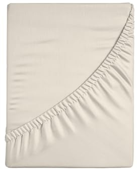 Zer0bed, Spannbettlaken mit Ecken, einfarbig, 100% Baumwolle, Maxi-Ecke 30 cm, Queen-Size-Bett, Elfenbein, 130 x 200 cm