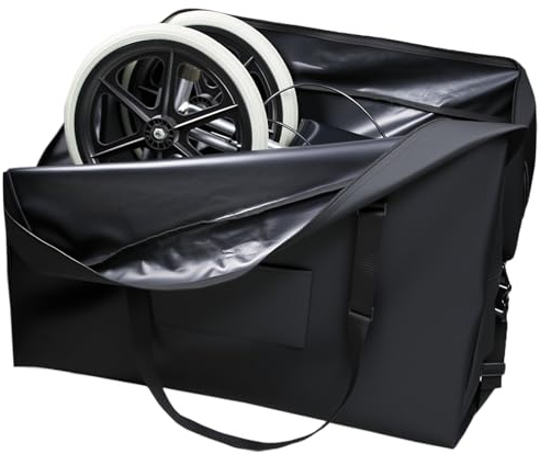 Sac de rangement pour fauteuil roulant pliable et chaise de transport – Sac à main 600D robuste pour handicapés et handicapés (88,9 x 22,9 x 66 cm (L x l x H)