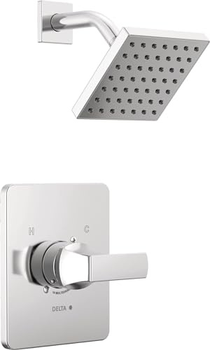 Delta Faucet Velum 14 Series - Set di rubinetti per doccia a funzione singola, kit di finiture per valvole, maniglia doccia, kit doccia Delta cromato, T14237 (valvola non inclusa)