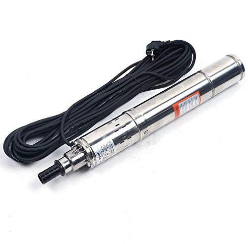 Pompa per pozzi profondi, 3 pollici, diametro pompa per pozzi profondi, 250 W, pompa per pozzi profondi, in acciaio inox, 1600 l/h, altezza di mandata 80 m
