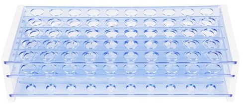 Labasics Reagenzglasständer, 3-Stufiger Abnehmbarer Blauer Kunststoff-Reagenzglasständer für Laborwissenschaftliche Experimente, 16 mm 50-Platz