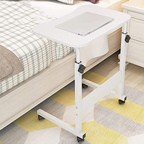 Nachttisch mit Rollen, höhenverstellbarer tragbarer Schreibtisch, Schreibfläche zur Verwendung im Bett oder im Rollstuhl, Mobilitätshilfe für ältere Menschen (Größe: B)