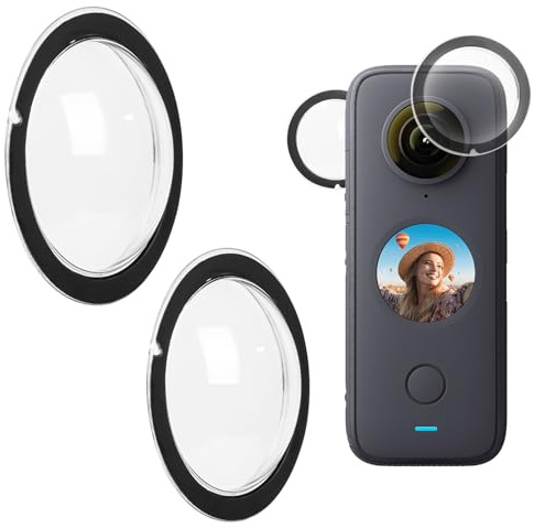 Hawdows Dual Lens Guards für Insta 360 One X2, Doppelter Objektivschutz, Abnehmbarer Linsenschutz, Panorama-Action-Kamera-Zubehör, Sicherheit und Klarheit