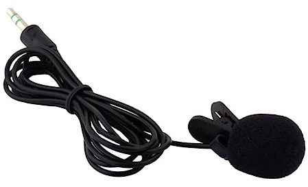 ibasenice Lavalier Clip Mikrofon 3, 5mm Schwarz aus Kunststoff | Kompaktes Clip On Design, 30 Hz bis 15000 Hz, 2, 2 Kohm Impedanz, 52 Db ±
