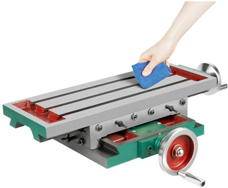 Chynalys Mini Lathe Machine, Milling Machine 2-Axis Cross Table, Milling Table for Drilling, Tapping, Milling Grooves, Etc On The Drilling Tables, Drill Presses, Radial Drilling Machines, Etc.