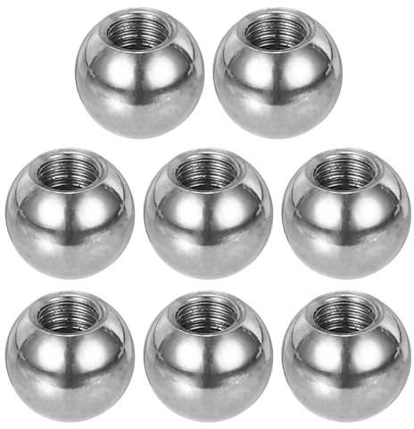 PATIKIL 8 Pezzi Dado A Sfera M5x10mm Filettatura Femmina Tondo Argento | 304 Acciaio Inossidabile, Coprivite A Foro Cieco, Per Illuminazione Macchinari DIY Decorazione