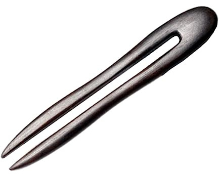 DEARMAMY Horquilla Cabello en Forma Madera de Sándalo Negra Fácil de Colocar y Quitar Sencilla y Elegante para Decorar el Cabello en Bodas y Ceremonias