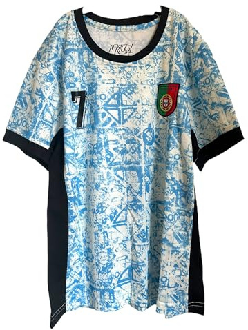 Portugal Fußballtrikot für Jugendliche, Erwachsene, Unisex – ideal für Training oder Match für alle Gelegenheiten, CR7-Fans T-Shirt