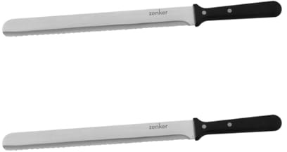 Zenker 9348250 2er Set Profi Backmesser, Brotmesser, Backmesser, Backwerkzeug, Edelstahl, Kunststoff, Schwarz, 30 cm