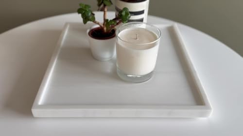 Fino Stone Matt White With Grey Stone Bathroom Tray - 300mm