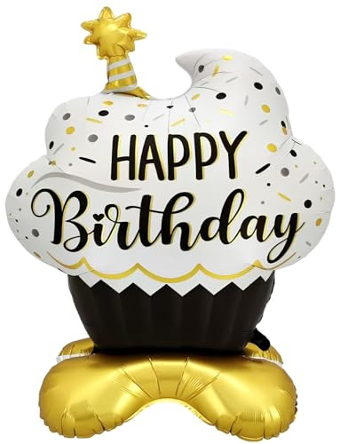 Folienballon XXL Happy Birthday Torte, Stehende Happy Birthday Ballons | Aufblasbare Torte Folienballon Geburtstag, Geeignet für Geburtstag Party Deko, Kinder Geburtstagsdeko