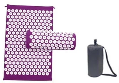 Akupressurmatten- und Kissenset – zur Muskelentspannung, Yoga-Erholung Linderung von Rückenverspannungen(Purple Set)
