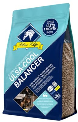 Blue Chip Ulsa Cool Feed Balancer (Super Concentrated) 3kg – Molasses-Free Horse Feed with Beta Glucans, Marine Minerals, Pre & Probiotics, Low Sugar & Starch