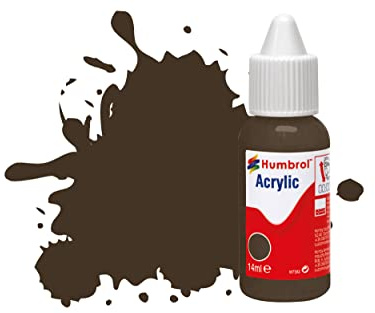 Humbrol Model Paint - DB0010 No 10 Service Brown - Gloss (14ml), Acrylic Paints for Models, Plastic, Metal, Wood, Glass, Ceramics and More, Acrylic Touch Up Paint - Hobby Paint Bottle for Craft Kits