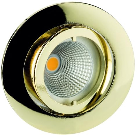 Rutec Alu-Druckguss-Einbaustrahler für MR11 (Ø 3.5cm), IP20, Ø 6cm, mit Bajonett, ohne Fassung, schwenkbar, Gold