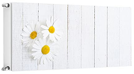 TMK ArtDeko Magnetische Heizkörperverkleidung Modernes Design Einfache Montage 120x60 Magnet Heizkörperabdeckung, Blumen Holz