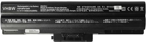 vhbw Akku kompatibel mit Sony Vaio VPCB11V9E, VPCB11X9E, VPCCW18FJ, VPCCW19FJ, VPCCW1AFJ Notebook (4400mAh, 11,1V, schwarz)