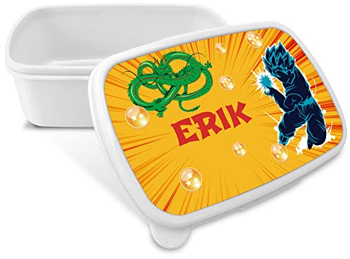 LolaPix Fiambrera para niña. Caja de almuerzo personalizada para niños. Fiambrera para niños. Apta para microondas y no contiene BPA, ftalatos ni metales pesados. DRAGON BALL