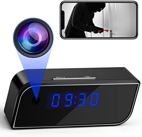 Greenbrook Electrical Cámara espía, 1080P HD WiFi en el reloj, cámaras de seguridad de vigilancia secretas con visión nocturna