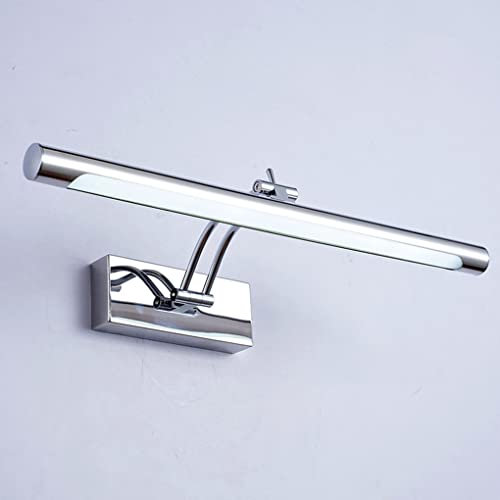 sxysxysxy LED Spiegelleuchte 40CM Badlampe Vintage Spiegellicht Badezimmerlampe 9W Kaltweiß 6000K Einstellbare Retro Spiegellampe wasserdichte Schminklicht Wandleuchte Bilderleuchte,Silber