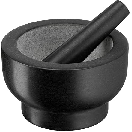 Jamie Oliver by Tefal K1823255 Mortier et pilon en granit 14,5 cm de diamètre pour hacher les herbes et les épices, nettoyage facile