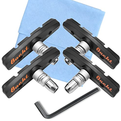 8acht | 4 Paar Bremsbeläge Fahrrad 70mm Zubehör Set mit Sechskantschlüssel, Reinigungstuch | Bremsklötze V-Brake | Bremsbacken MTB