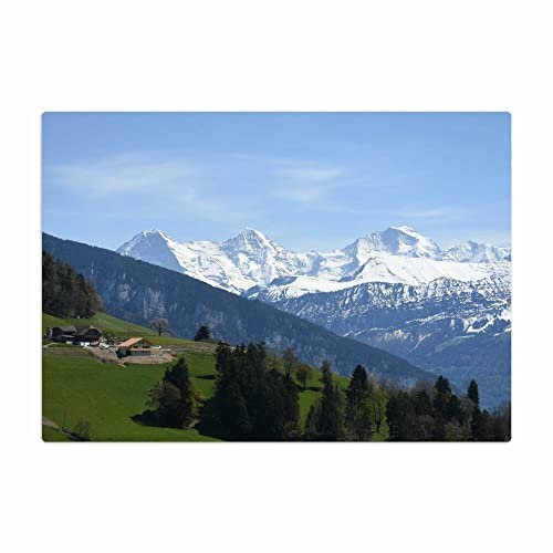 Vero Home 18691 Glas-Schneidebrett | Motiv Natur Mittel-Gebirge | rutschfest, kratzfest und lebensmittelecht | Maße: 39 x 29 cm