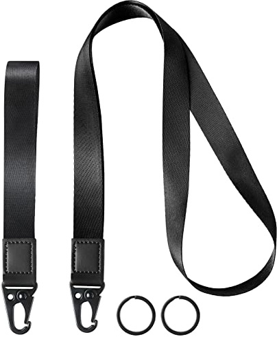 Vicloon Wristlet Umhängeband, 1×Schlüsselband Lang und Kurzes Schlüsselband | Neck Lanyard strip mit und echtem Leder, mit Metall Ring, für Schlüssel, ID Badge Card Holder, Brieftaschen