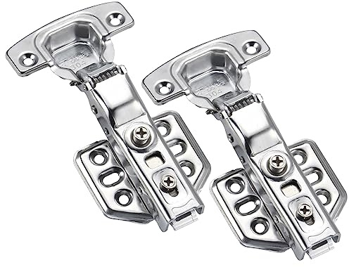 Juego de 2 Bisagras de Cazoleta Invisibles Clipable Soft Close Bisagras de Acero Inoxidable para Puertas de Muebles