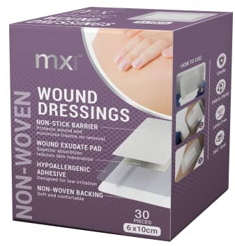 MX Health Fabric Wound Dressing - Various Sizes - Individually Wrapped (6x10cm (30's))