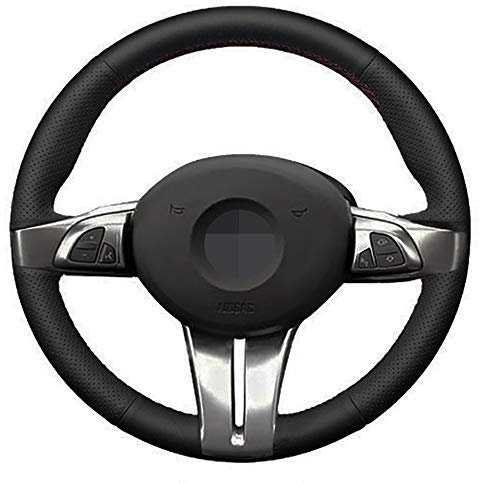 Maßgeschneiderte Lenkradabdeckung Für BMW Z4 E85 2003–2006 Auto-Lenkradbezug, handgenähtes schwarzes Echtleder