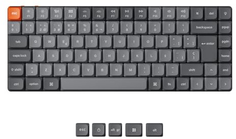 Keychron K3 MAX 75% Teclado Mecánico Inalámbrico Personalizado, 2.4GHz Conexión Bluetooth por Cable QMK Programable, Marco de Aluminio Interruptores Gateron Marrón para Mac/Windows/Linux-ES-Layout