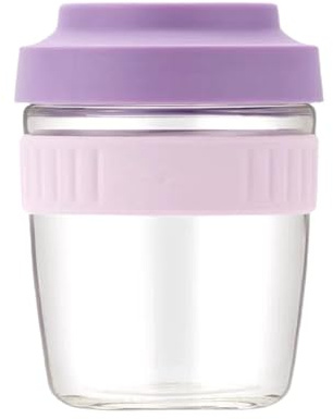 Bainuote Müslibecher 480ml Auslaufsicher To-Go mit Löffel für Salat, Overnight Oats, Joghurt, Milch, Porridge, Obst - Lunchbox in Lila