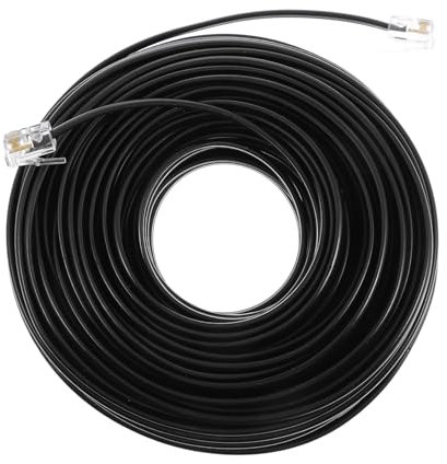 Gadpiparty Cavo di Prolunga per Telefono Rj11 6p4c da 20 Metri, Cavo di Collegamento per Cablata, Compatibile per Uso Domestico e Ufficio
