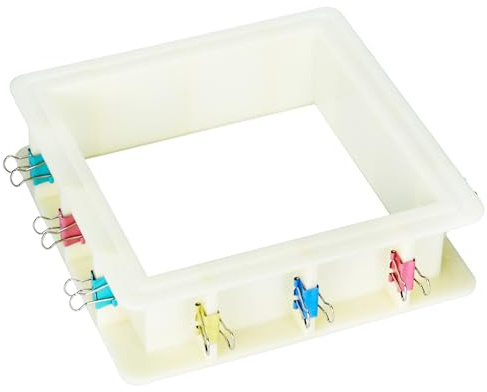 QWORK Lot de boîtiers de moules réglables, compatibles avec les rectangles et carrés, pour la fabrication de moules en silicone, pour bougies, moules en silicone et moules à savon