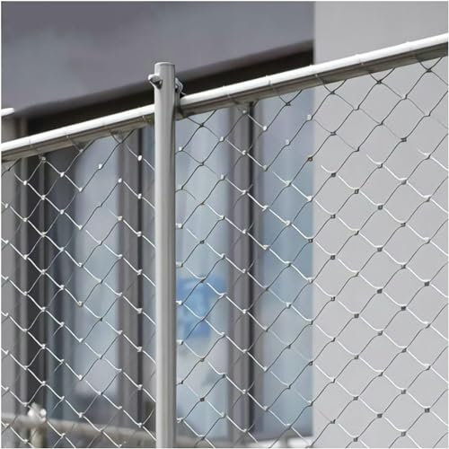 JIwqDY Seilnetz aus Edelstahl 304, 8cm/1.5mm Flexibles Kabelsicherheitsnetz, Sturzsicheres Sicherheitsnetz aus Edelstahl, Schutznetze(1.5x10m/4.92x32.8ft)