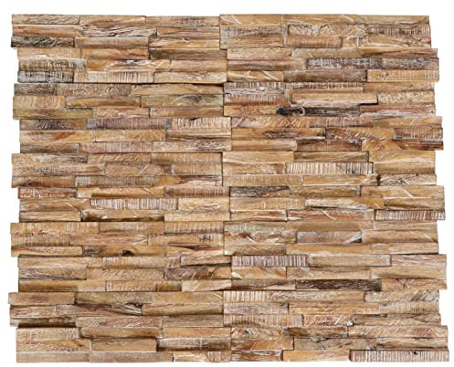LAPOOH 3D-väggbeklädnad 10 st. 1,01 m² massivt trä teak, takpaneler, väggpanel, väggbeklädnad, väggdekor, dekorativa väggpaneler – 326177