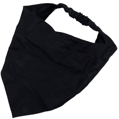 ZhangyiHot Black Hair Scarf Headband Elastic Hair Bandanas Scarf Headband Boho Triangle Non Slip Scarves for Teen Girls Caps(ZS397)