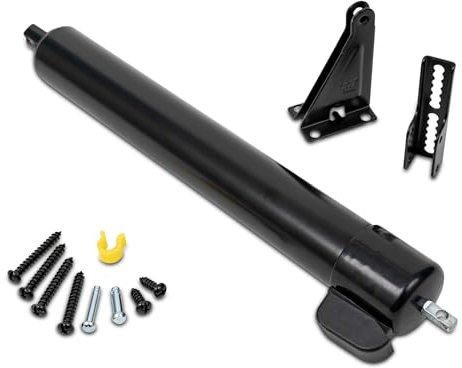 Ideal Security 9700 Heavy Pneumatic Touch & Hold Storm and Screen Door Closer for Wood, Aluminum, and Vinyl Doors, Silent and Smooth Closing, 11.5, Black