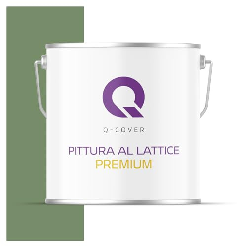 Q-COVER Latexfarbe Abwaschbar 5L (ca.35m2) Dunkelgrün Farbton Innenfarbe Wandfarbe Deckenfarbe Klasse 2 Mattfarbe Für Allergiker Scheuerfest Geruchlos Frei Von Voc