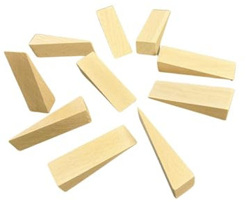 Tolux Zeppa in Legno, Zeppa in Legno Duro, Cuneo di Montaggio, Cunei di Livellamento, Fermaporta in Legno, Strumento utile in costruzione e vari progetti fai-da-te, dimensioni 70x25x15 mm, 10 pezzi