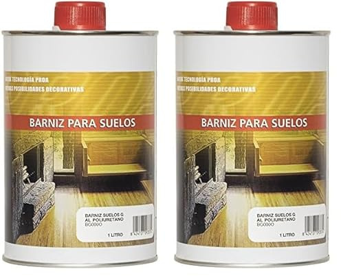 Barniz para suelos al poliuretano Brillante PROA. Transparente. 1 L. (Paquete de 2)