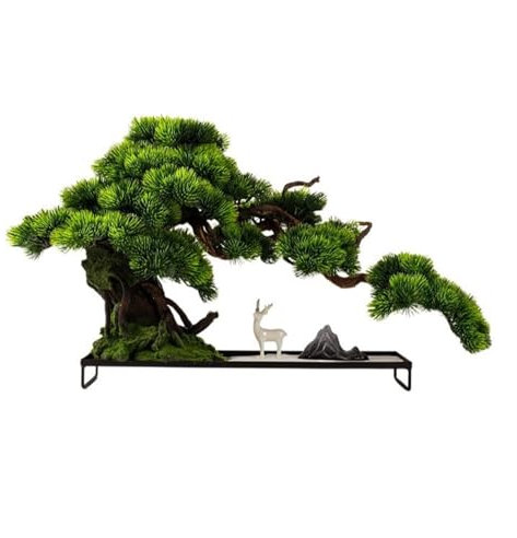 FAJNUZI2024 Künstliche Bonsai Zen Bonsai Hause Eingang Hotel Lobby Dekoration Landschaft Gefälschte Baum Simulation Kiefer Ornamente Kunstbaum Bonsai