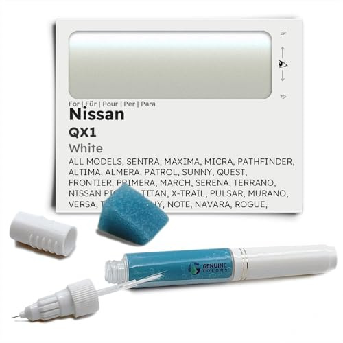 Genuine Colors Lackstift White QX1 für Nissan Weiß SENTRA Maxima MICRA Pathfinder Altima ALMERA Patrol Sunny Quest Frontier Primera March Serena TERRANO Pickup Titan X-Trail Pulsar Murano Versa TIIDA