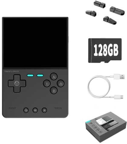 Trimui Brick 128GB Retro Game Console 3.2-Inches 1024x768 IPS Screen Portable Game Handheld Gaming Player 3000mAh Long-Life Rechargable Battery Retro Video Game Player (Black 128GB)