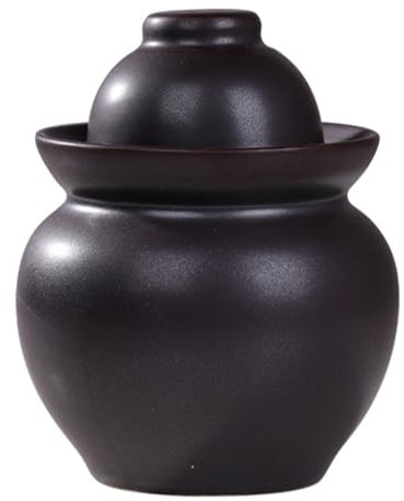 Large Pickle Jar Fermentation Jar, Fermentation Kit With Water Seal, Ceramic Jar With Lid Canning Jars for Pickles, Kimchi, Sauerkraut, Canning green-5L,Black-5L